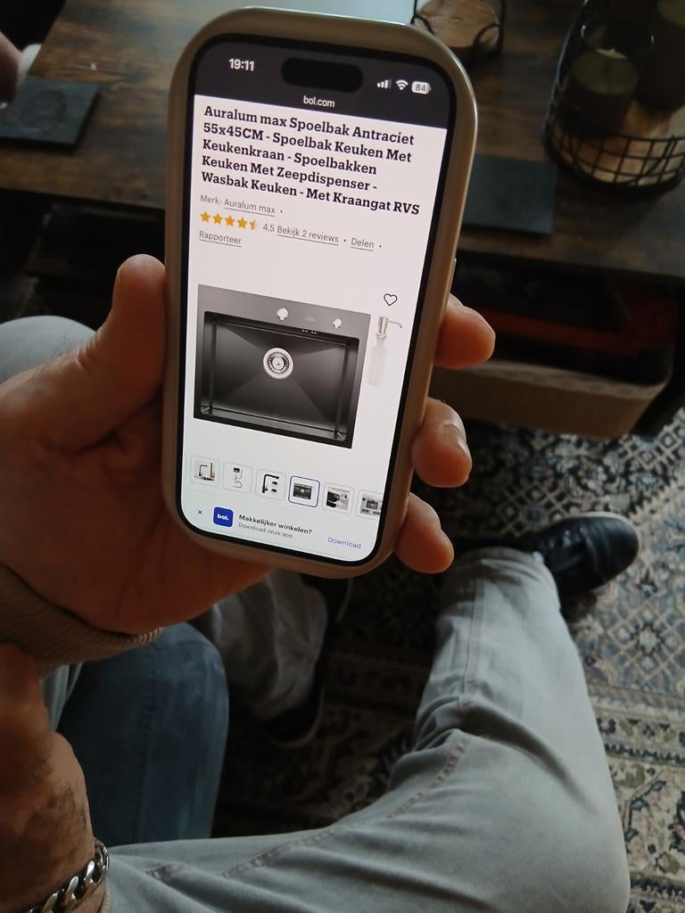 Gootsteenbak antraciet, Ophalen of Verzenden, Nieuw, Zwart, 128 GB