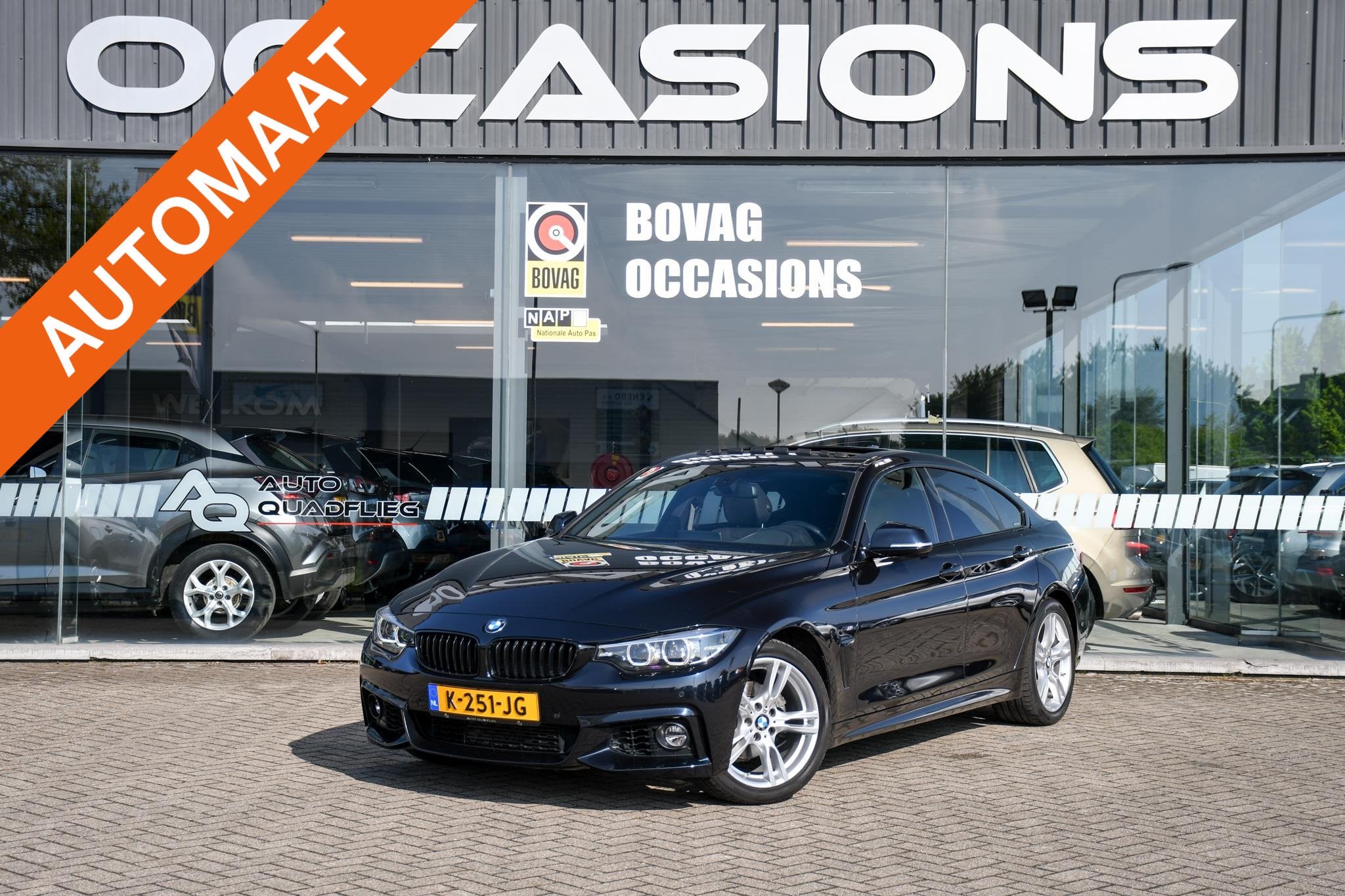 BMW 4-serie Gran Coupé 418i M Sport NAVIGATIE/ SCHUIF KANTE, Auto's, Automaat, 12 maanden, Gebruikt, Zwart