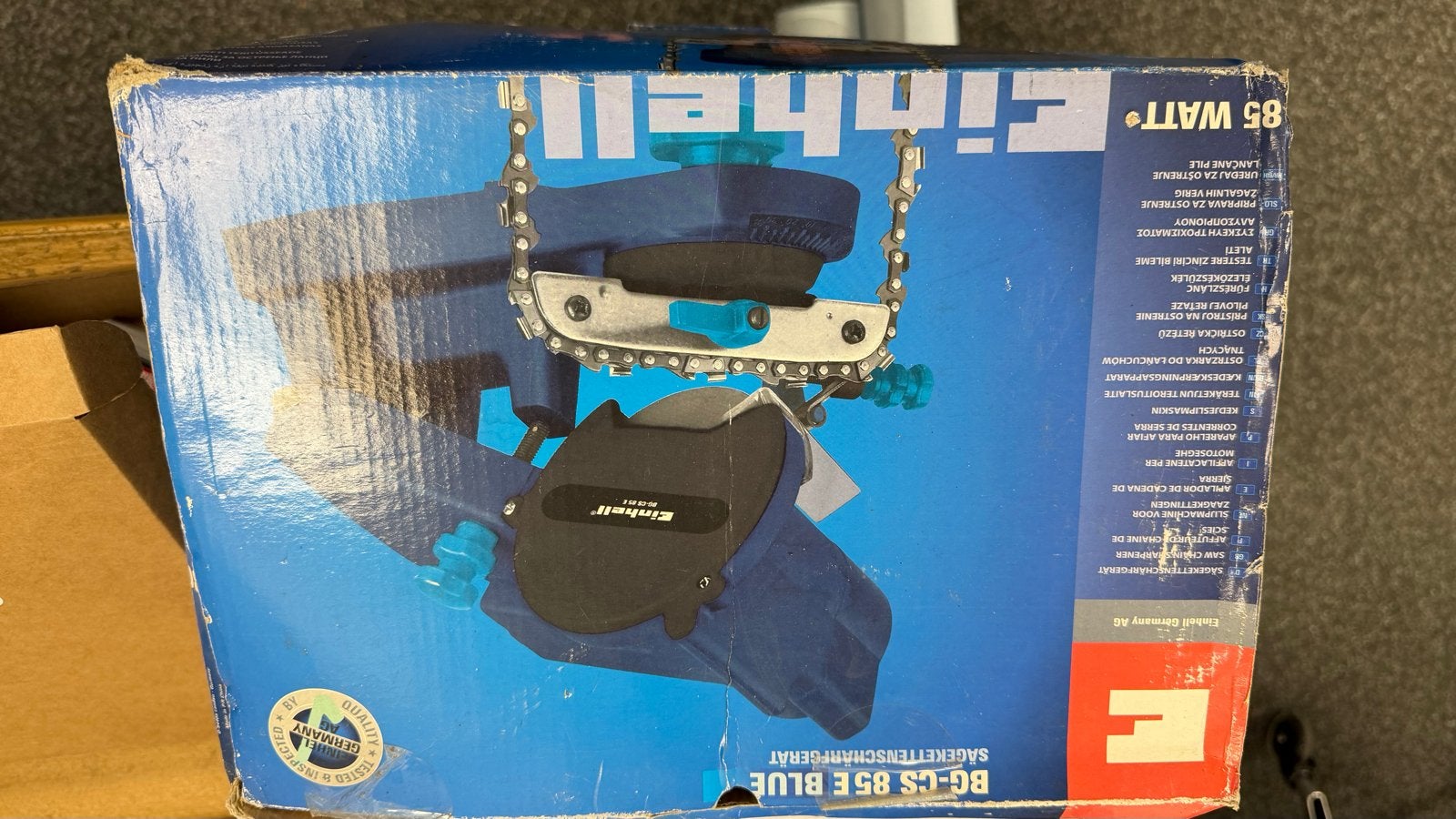 Einhell BG-CS 85 E Kettingzaagslijper 85W, Ophalen, Zo goed als nieuw, Minder dan 700 watt, Overige typen