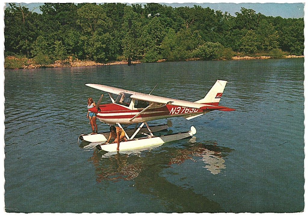 804356	Vliegtuig	1970 Watervliegtuig Cessna op drijvers, Ophalen of Verzenden, 1960 tot 1980, Gelopen, Voertuig
