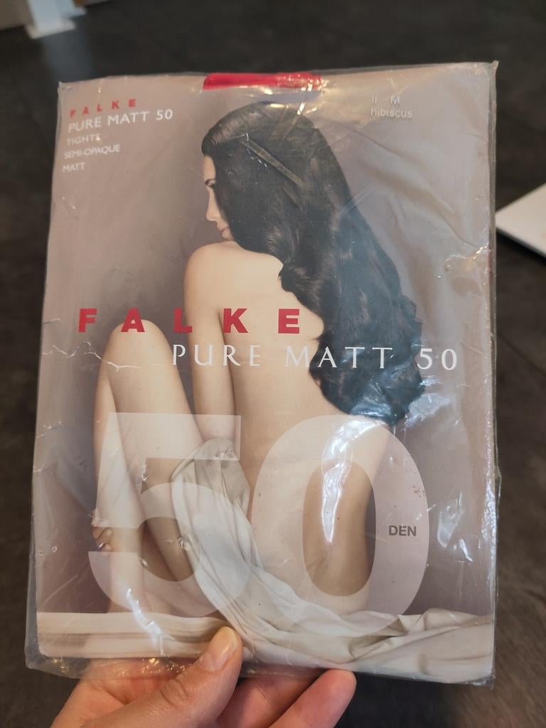 Nieuwe Falke Pure Matt 50 Panty - Maat M, Hibiscus, Overige kleuren, Nieuw, Maat 40/42 (M), Panty