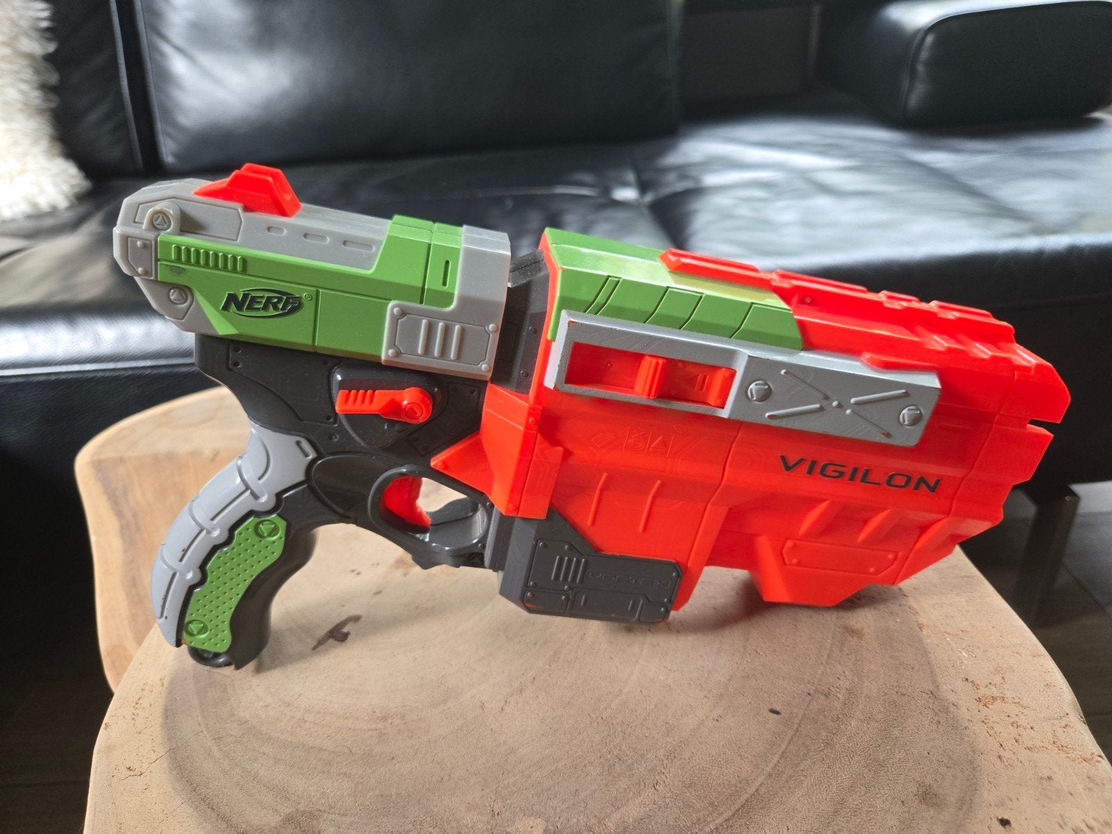 Nerf Vortex Vigilon Blaster - Oranje/Groen, Ophalen of Verzenden