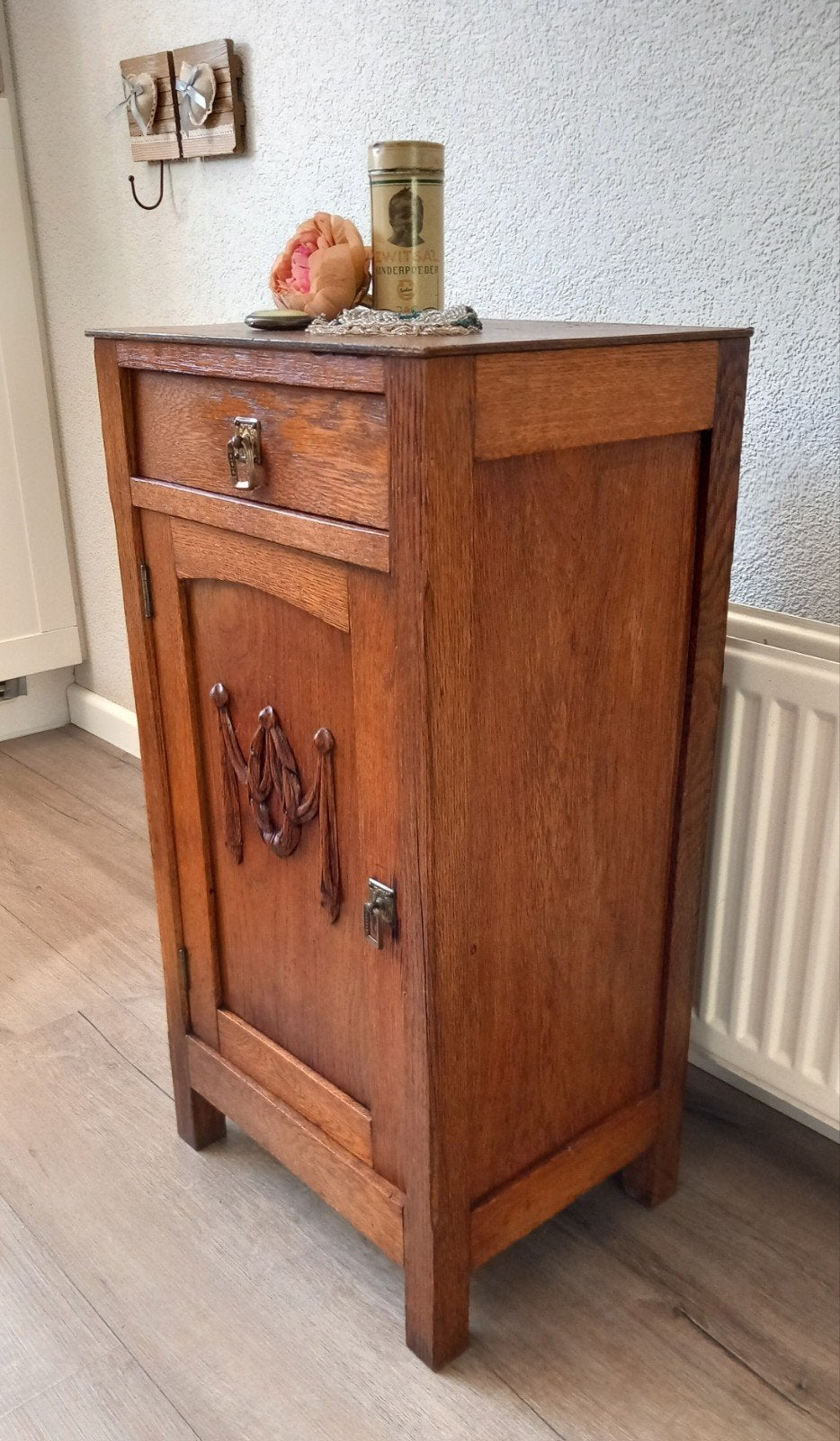 Antiek nachtkastje, Ophalen, Gebruikt, Minder dan 45 cm, 70 cm of meer