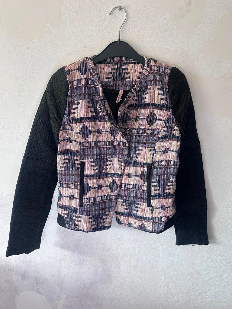 Sweewë Paris jasje multicolor zwart gewatteerd dames M 38, Maat 38/40 (M), Ophalen of Verzenden, Zo goed als nieuw, Jasje