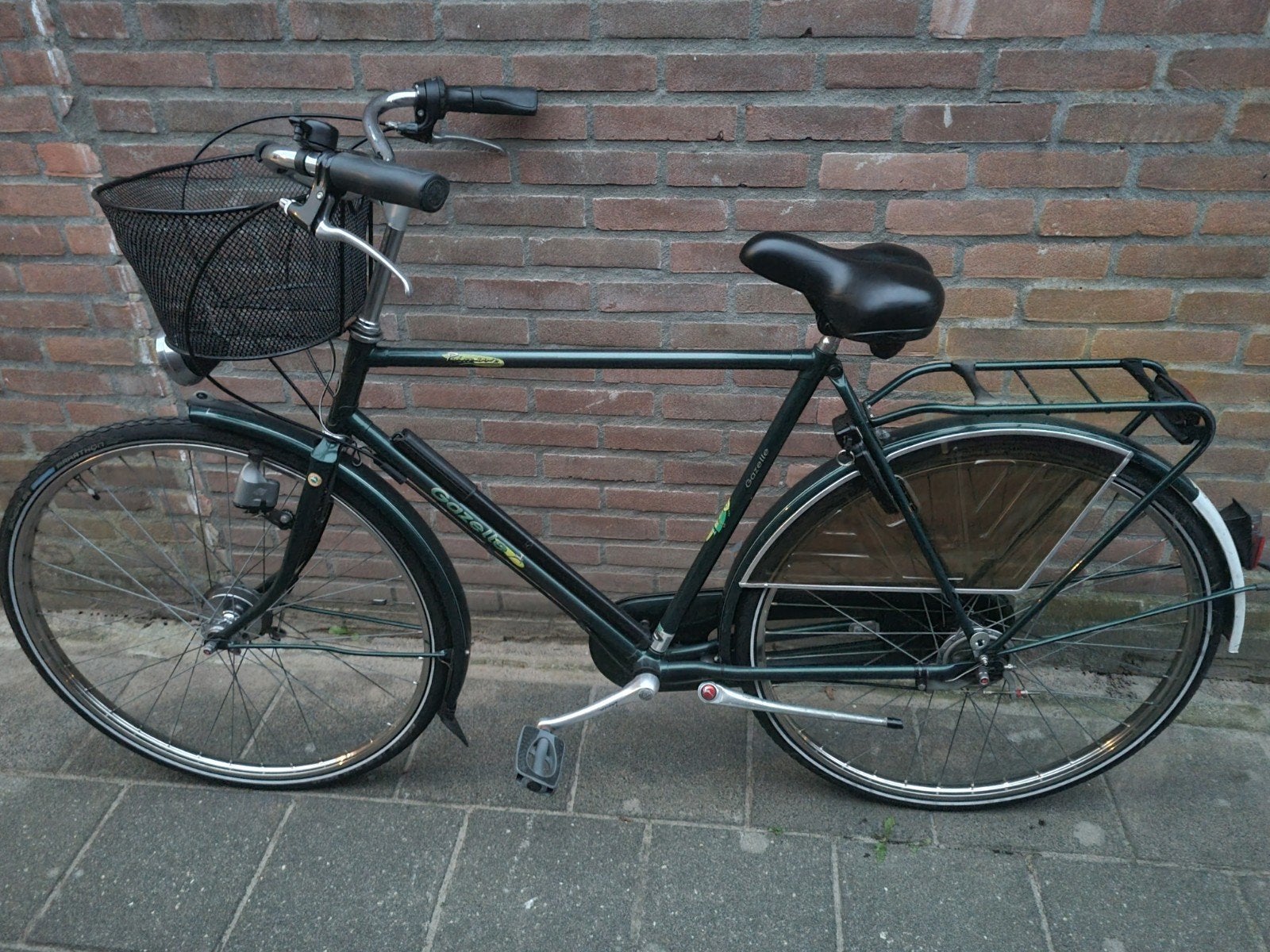 Gazelle herenfiets met mand - Goede staat, Fietsen en Brommers, Ophalen, Gebruikt, Velgrem, Versnellingen