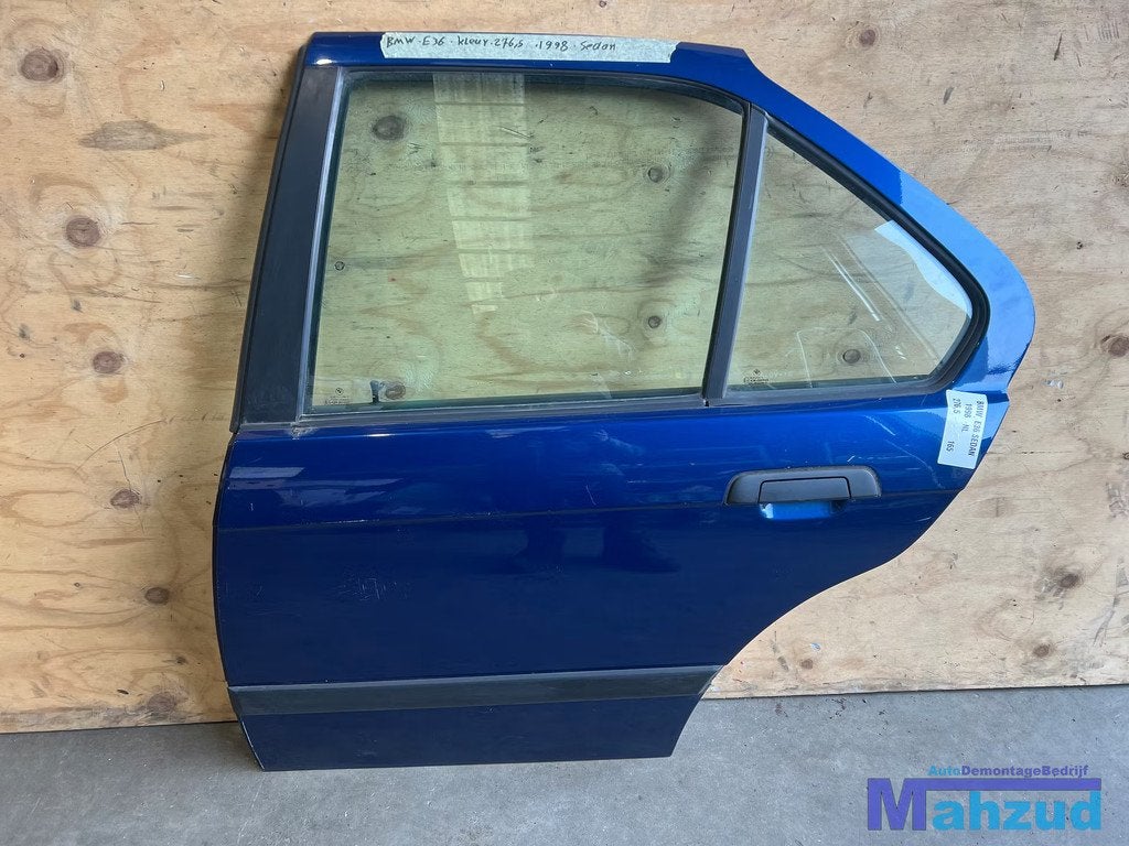 BMW E36 blauw 276,5 links achter deur portier 1990-1998, Petuelring 130
80788  Munich, DE, Gebruikt, Deur, Info@bmw.de