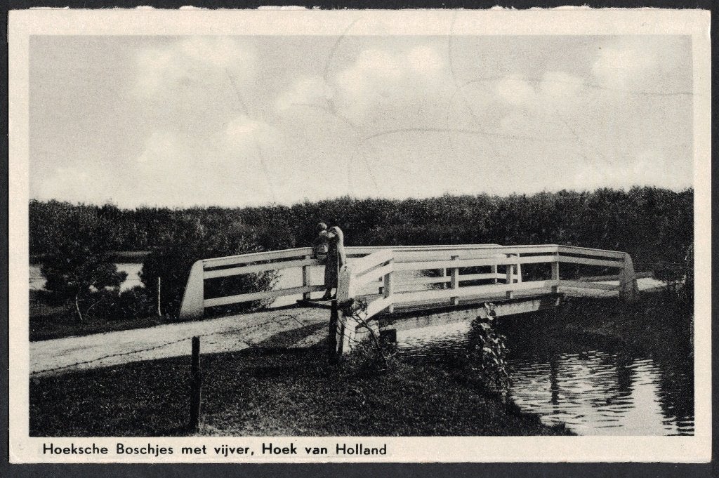 Hoek van Holland, Hoeksche Boschjes met vijver., Ophalen of Verzenden, 1940 tot 1960, Ongelopen, Zuid-Holland