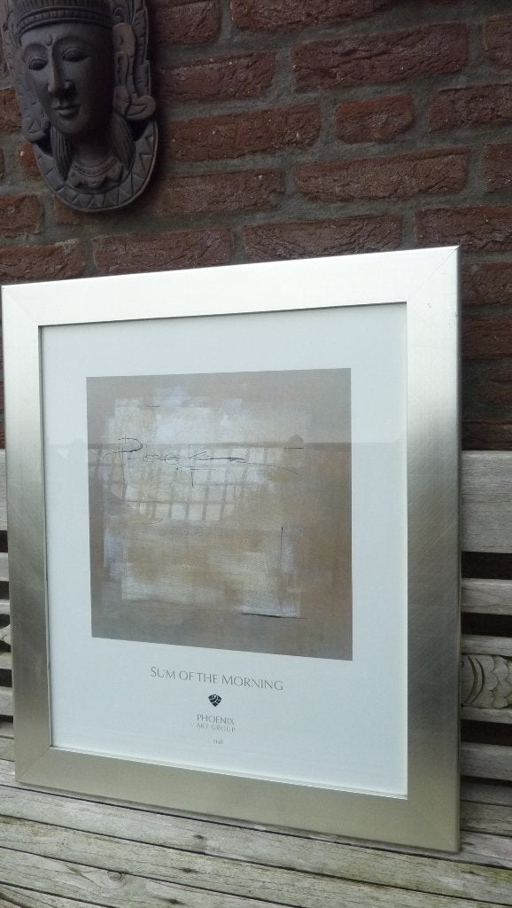 Mooie grote zeefdruk in lijst, Ingelijst, Ophalen, Abstract, Zeefdruk
