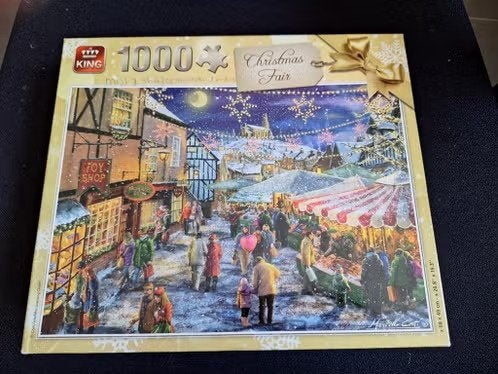 Christmas fair puzzel 1000 stukjes h, Ophalen of Verzenden, 500 t/m 1500 stukjes, Gebruikt, Legpuzzel