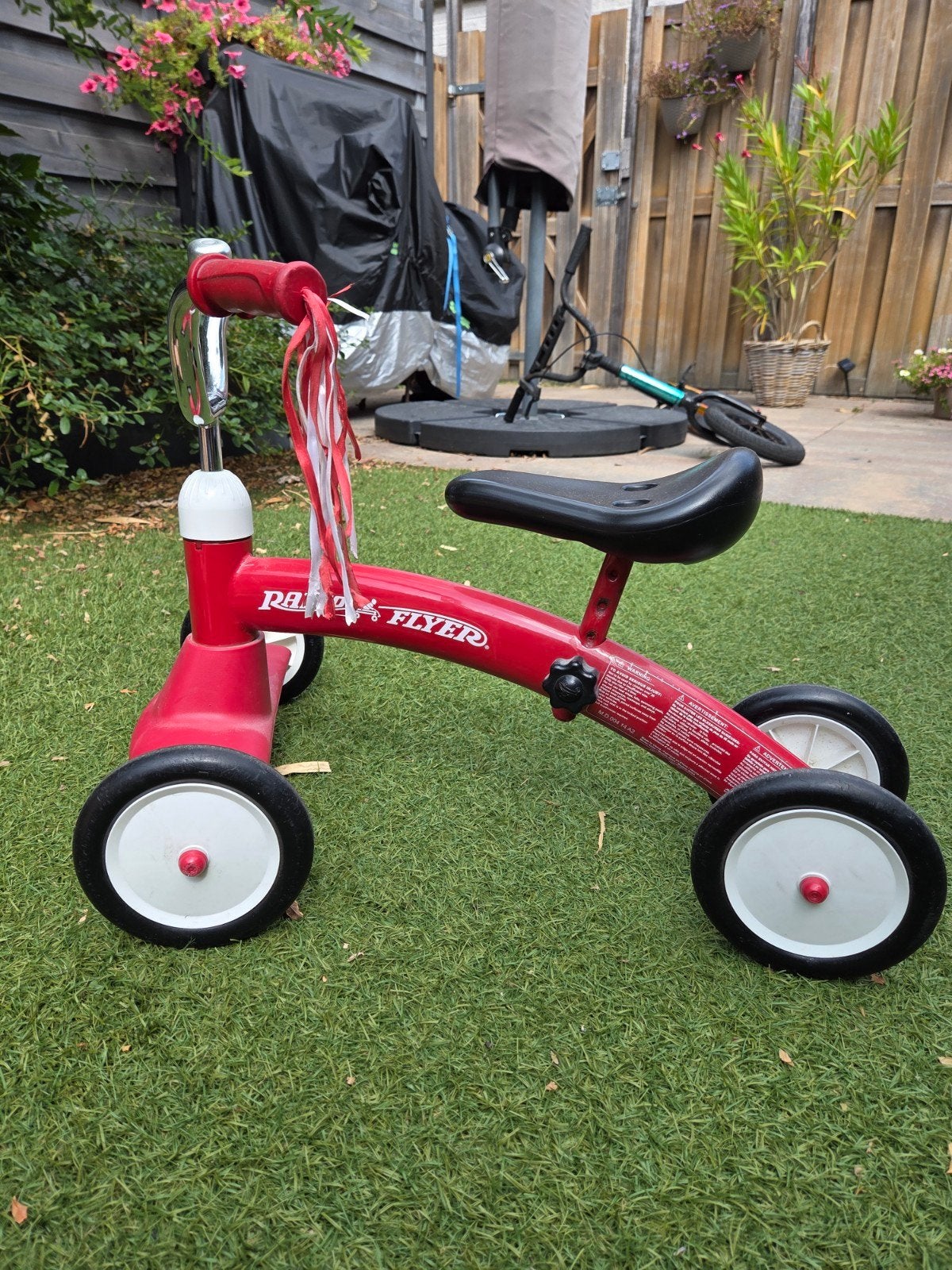 Radio Flyer driewieler - Rood, Fietsen en Brommers, Ophalen, Terugtraprem, Gebruikt, Verstelbare zitting