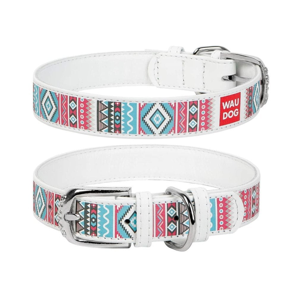 WAUDOG Ethno Lederen Halsband Wit Nekomtrek 27-36 cm KOOPJE!, Ophalen of Verzenden, Handgemaakt, Nieuw