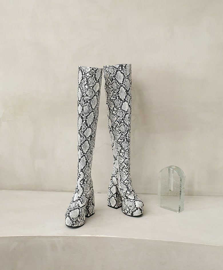 Witte slangen overknee laarzen dames vrouwen hoge laarsjes, Kleding | Dames, Schoenen, Verzenden, Nieuw, Wit, Hoge laarzen