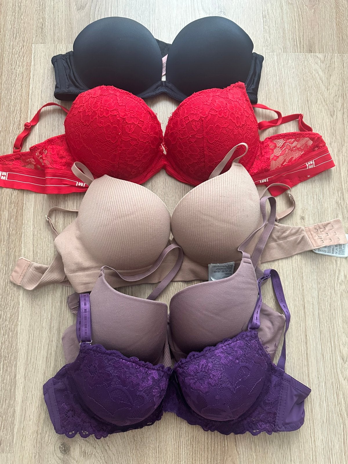Set bh’s lingerie, Verzenden, Zwart, BH