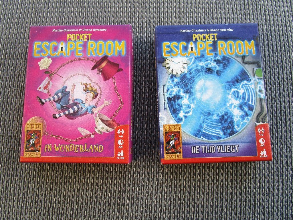 2 x Pocket Escape Room van 999 games, Een of twee spelers, Ophalen of Verzenden, Zo goed als nieuw, 999 Games