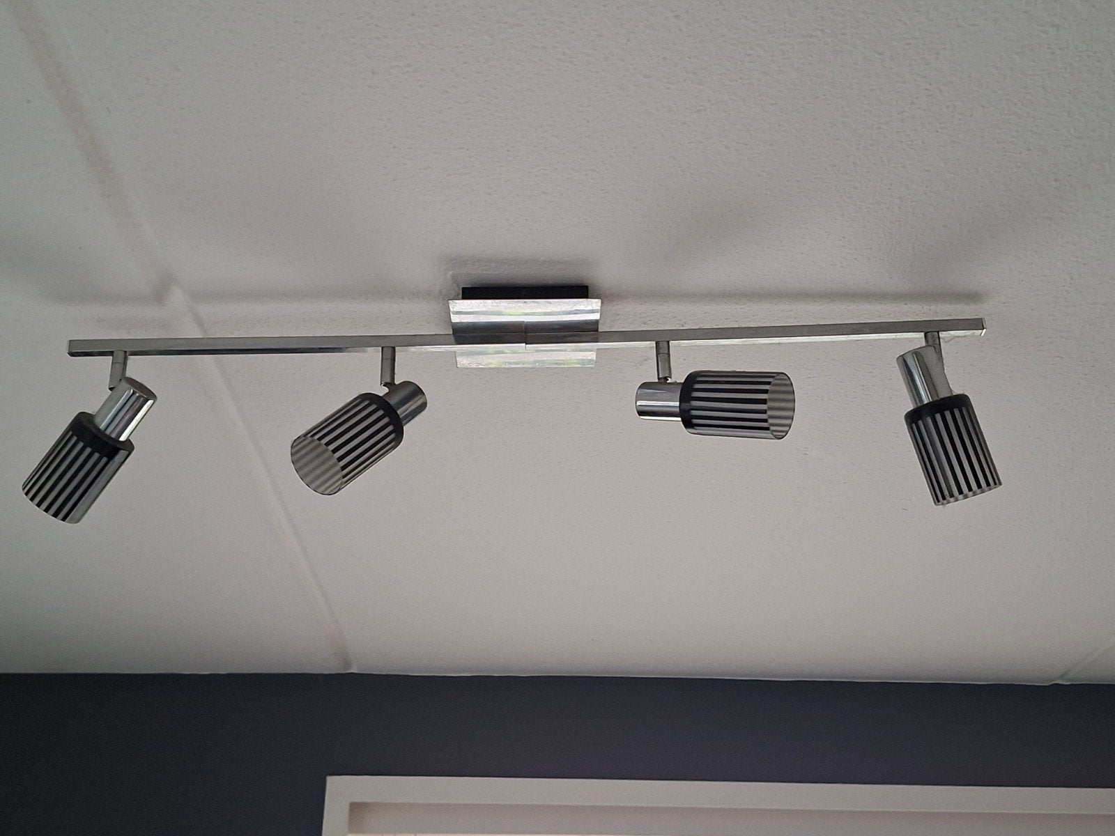 Plafondlampen met glazen kelken, Ophalen, Gebruikt, Metaal of Aluminium, Modern