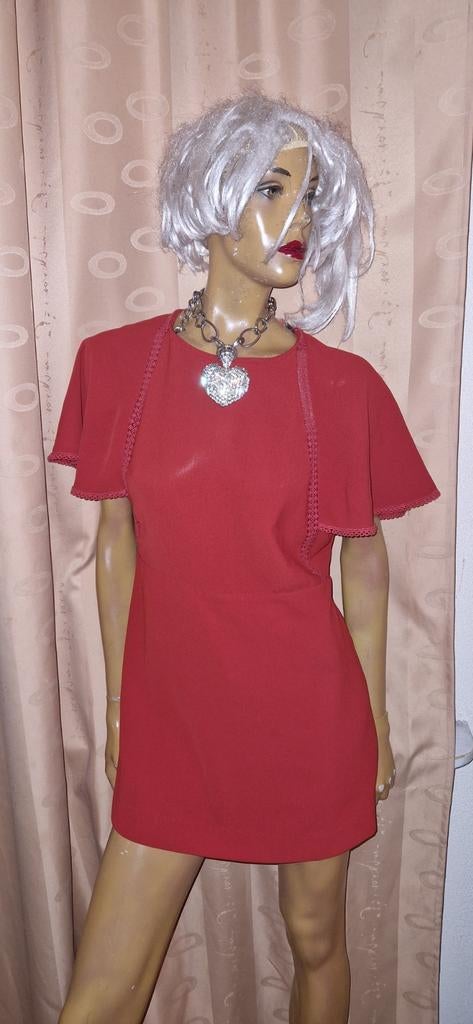 Rode Playsuit zara mt L met Open Rug en Wijde Mouwen, Zara, Maat 42/44 (L), Ophalen of Verzenden, Zo goed als nieuw