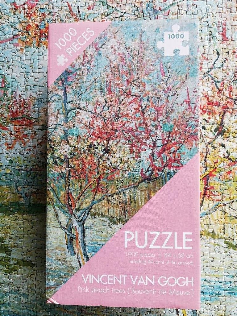 Puzzel 1000 stukjes: Vincent van Gogh - Roze Perzikbomen, Ophalen of Verzenden, 500 t/m 1500 stukjes, Gebruikt, Legpuzzel