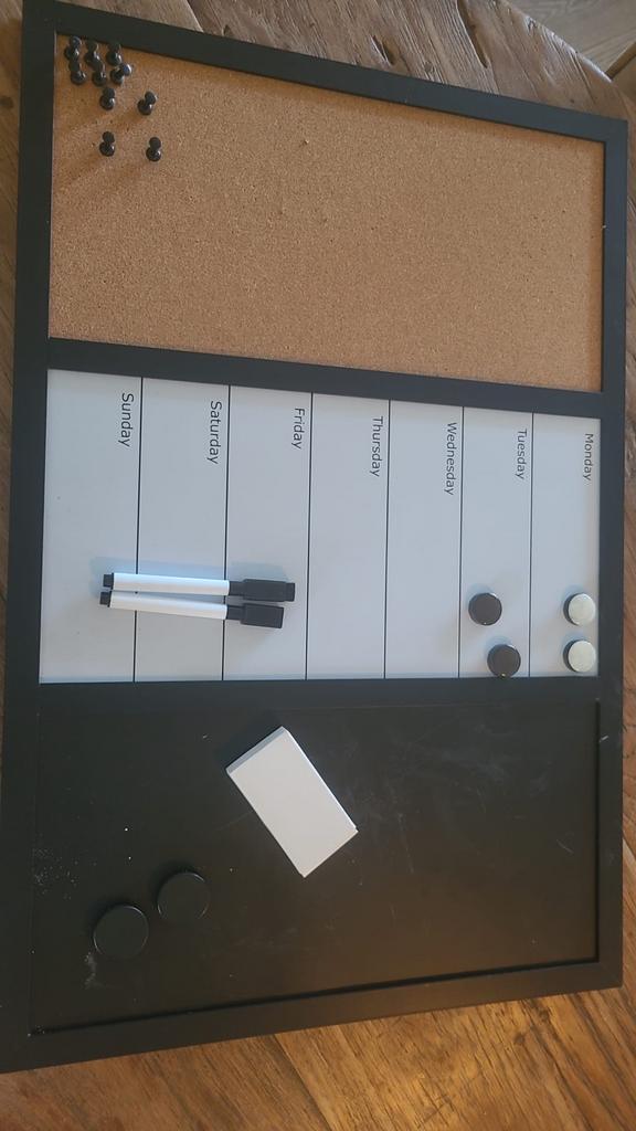 Multifunctioneel planbord: prik-, magneet- en krijtbord, Ophalen, Gebruikt, Magneetbord