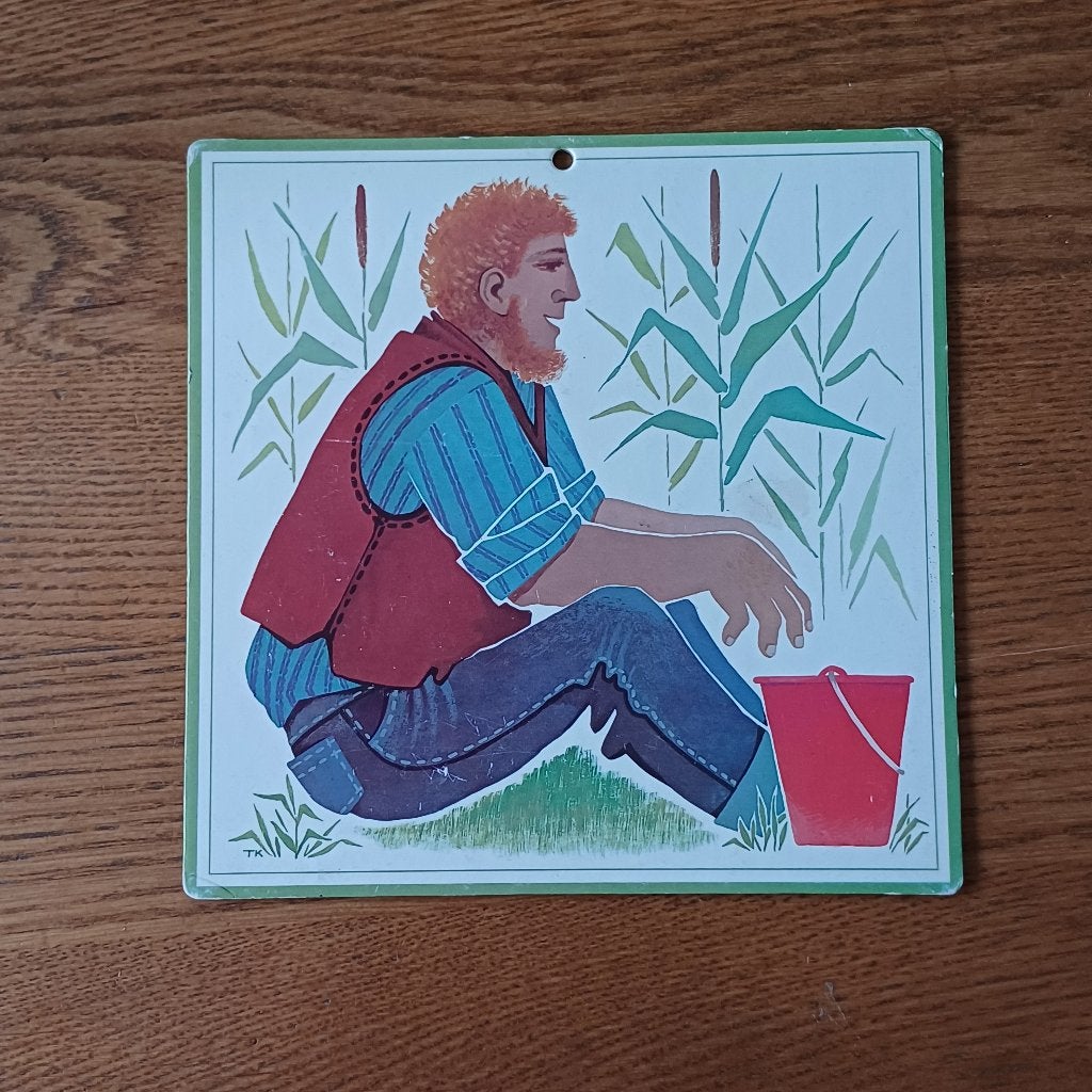 Oom – Vintage wandplaat Veilig leren lezen, Ophalen of Verzenden, Overige thema's