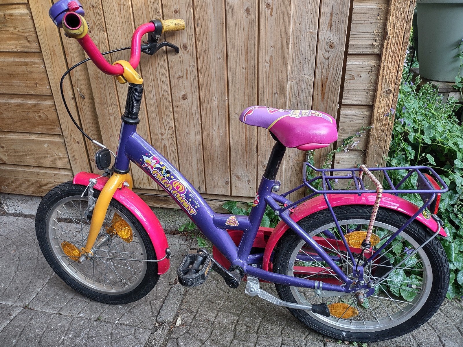Mega Mindy meisjesfiets 16 inch, Terugtraprem, Gebruikt, Mega Mindy, Ophalen of Verzenden