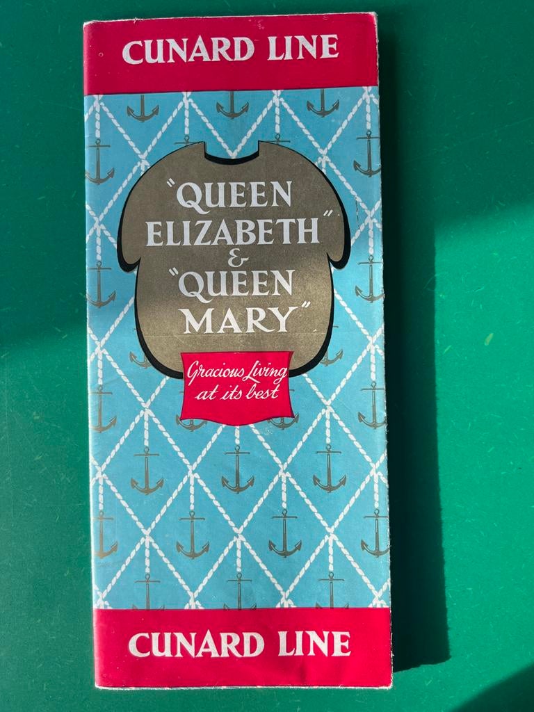 Cunard Line Folder: rms Queen Elizabeth & Queen Mary, Ophalen of Verzenden, Gebruikt, Boek of Tijdschrift