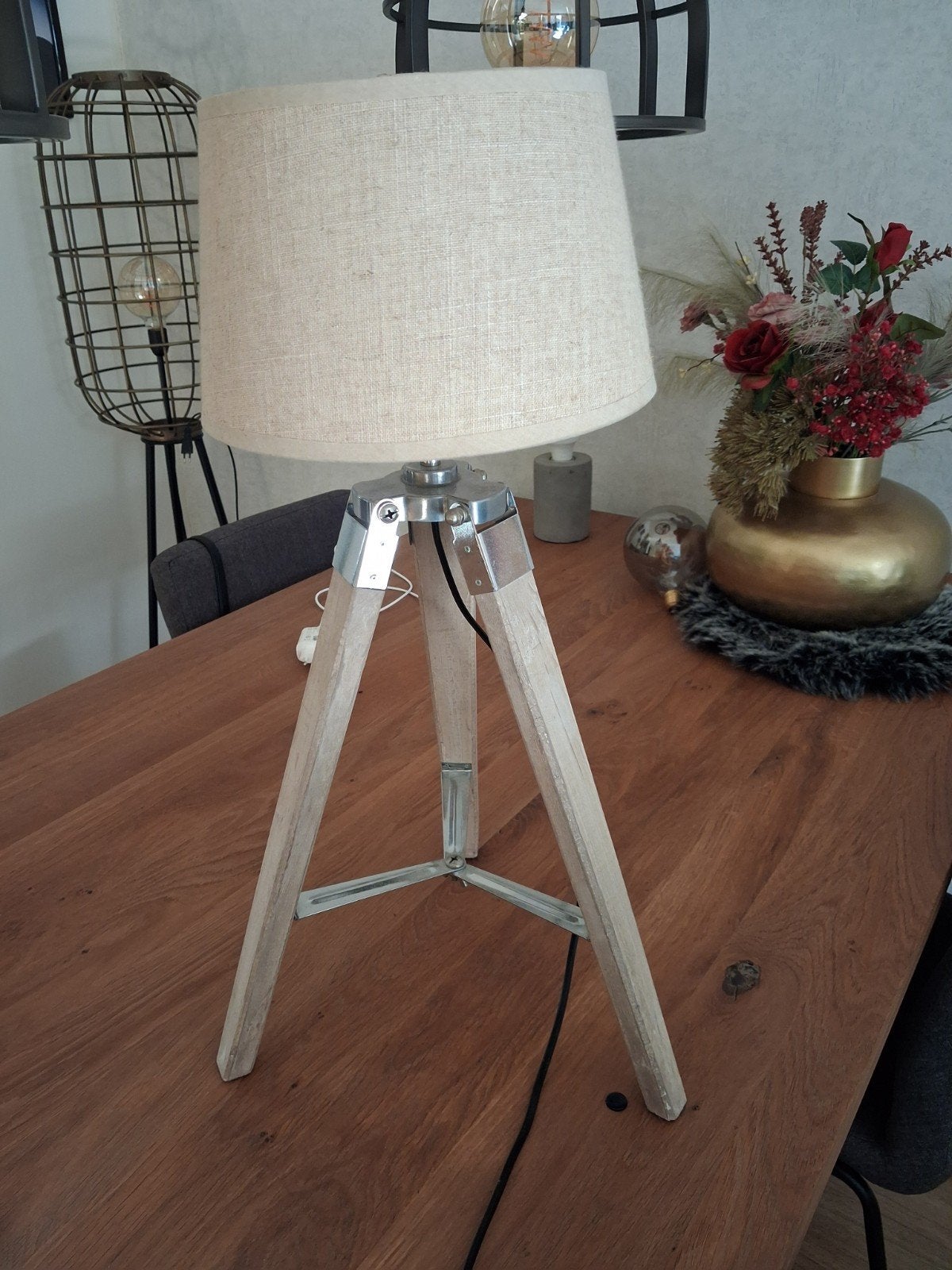 Tafellamp, Beige, Ophalen, Zo goed als nieuw, 60 cm
