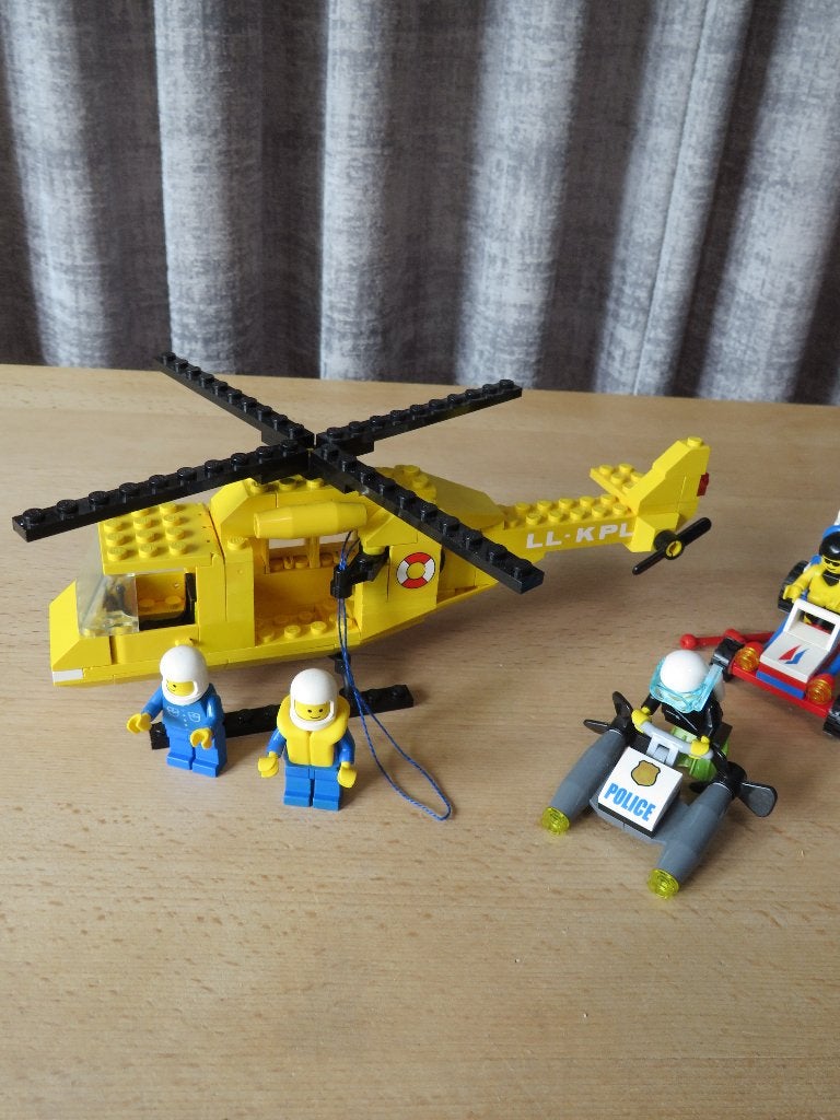 Lego 6697 Helikopter, Politieduiker, Strandsurfer, Speedboot, City, Lego, Ophalen of Verzenden, Zo goed als nieuw