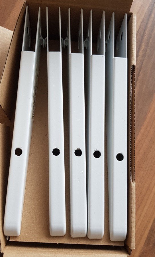 2 stuks muur/ wandrails rail 100 cm lang grijs dragers wit, Ophalen, Nieuw