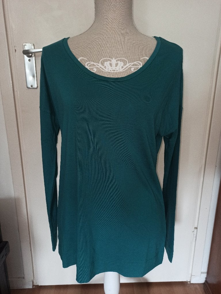 NIEUW! Petrol blauw shirt van Violeta by Mango mt M = 42 44, Mango, Maat 42/44 (L), Nieuw, Lange mouw