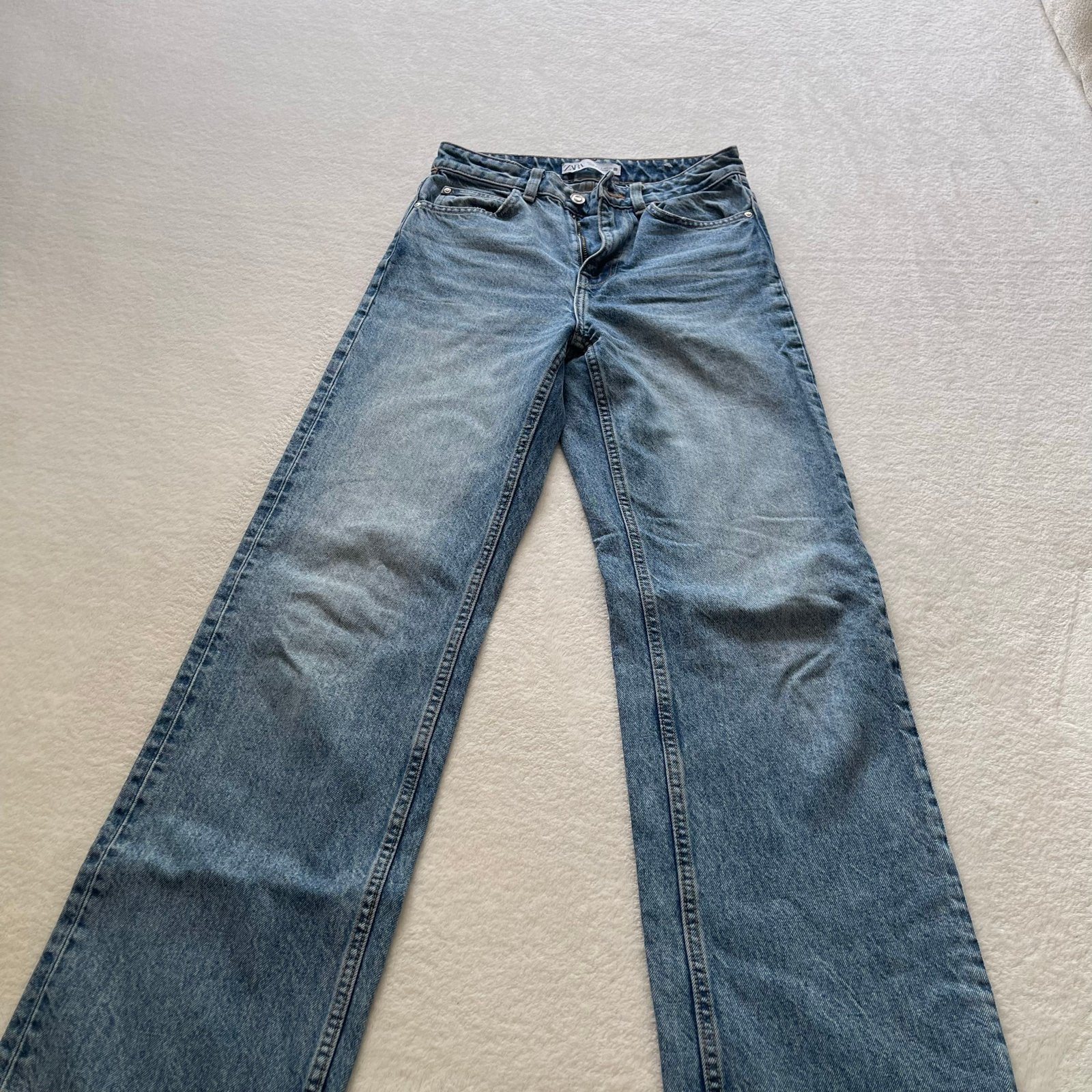 Zara wide leg jeans maat W27 (confectie 34), Ophalen of Verzenden, Zo goed als nieuw, Blauw, W27 (confectie 34) of kleiner