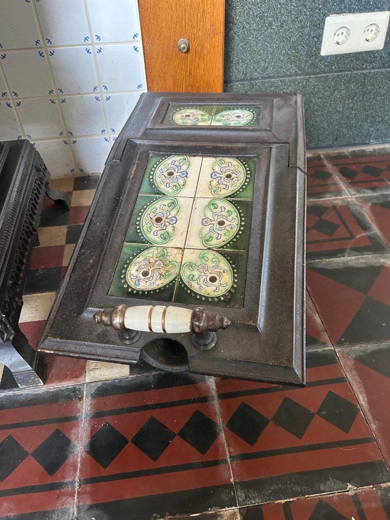 Antieke Kolenkit met originele keramische tegels, Huis en Inrichting, Ophalen, Gebruikt, Overige brandstoffen, Houtkachel