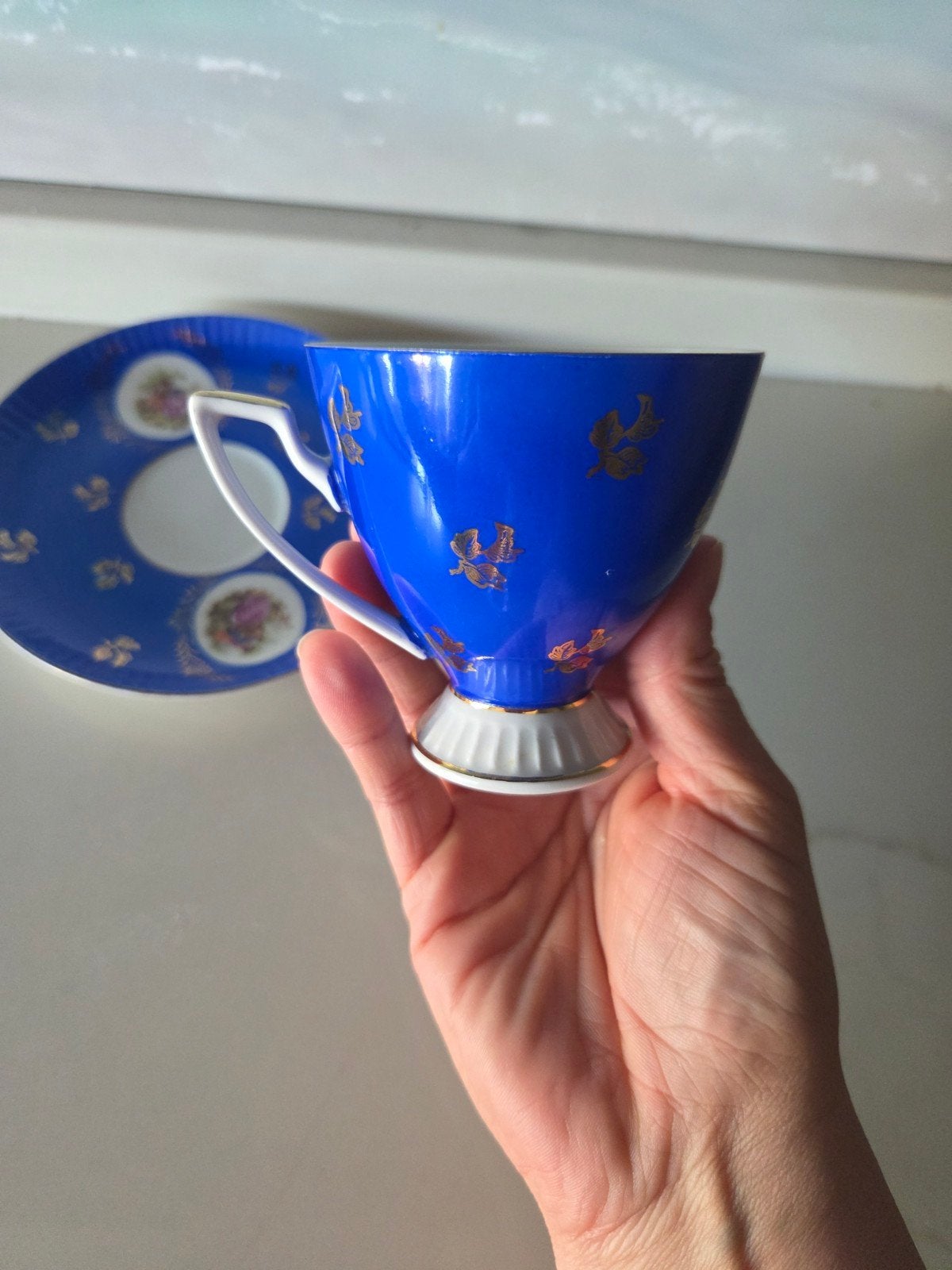 Prachtige Antieke Aynsley Teacup & Saucer, Antiek en Kunst, Ophalen