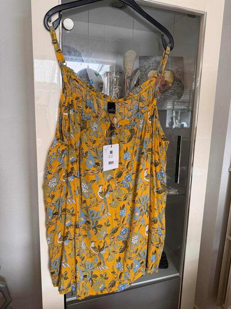 Adia Fashion Gele Top met Bloemenprint - Maat L/50-52, Ophalen of Verzenden, Nieuw, Geel, Shirt of Top