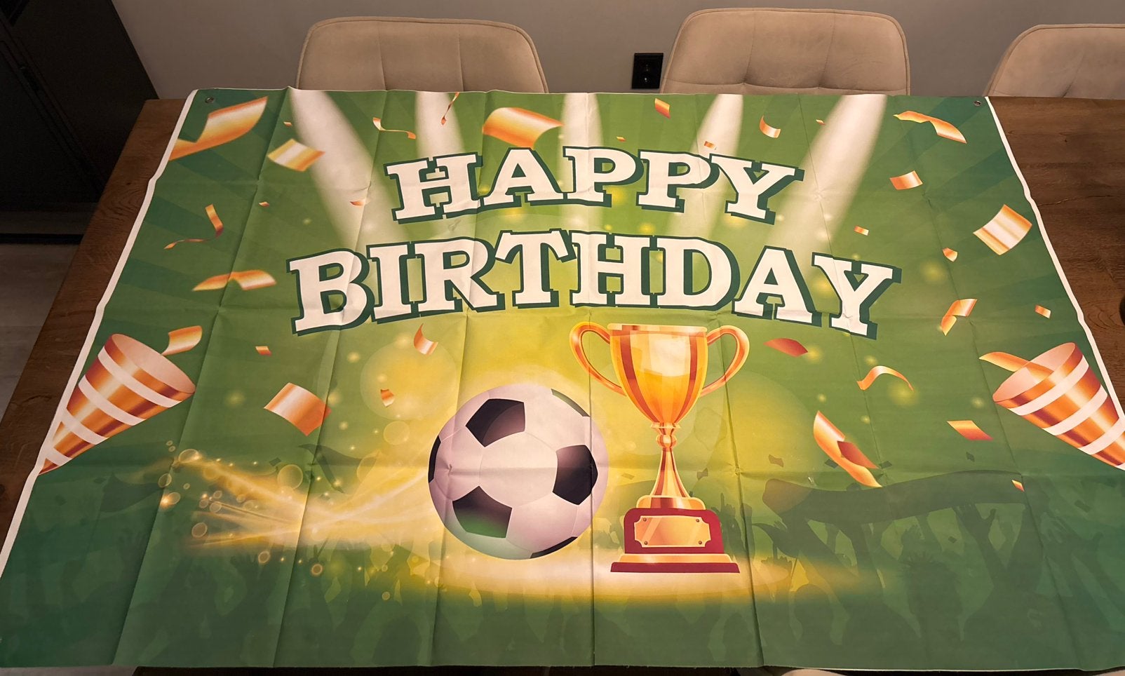 Voetbal happy birthday canvas doek, Ophalen of Verzenden, Versiering, Verjaardag
