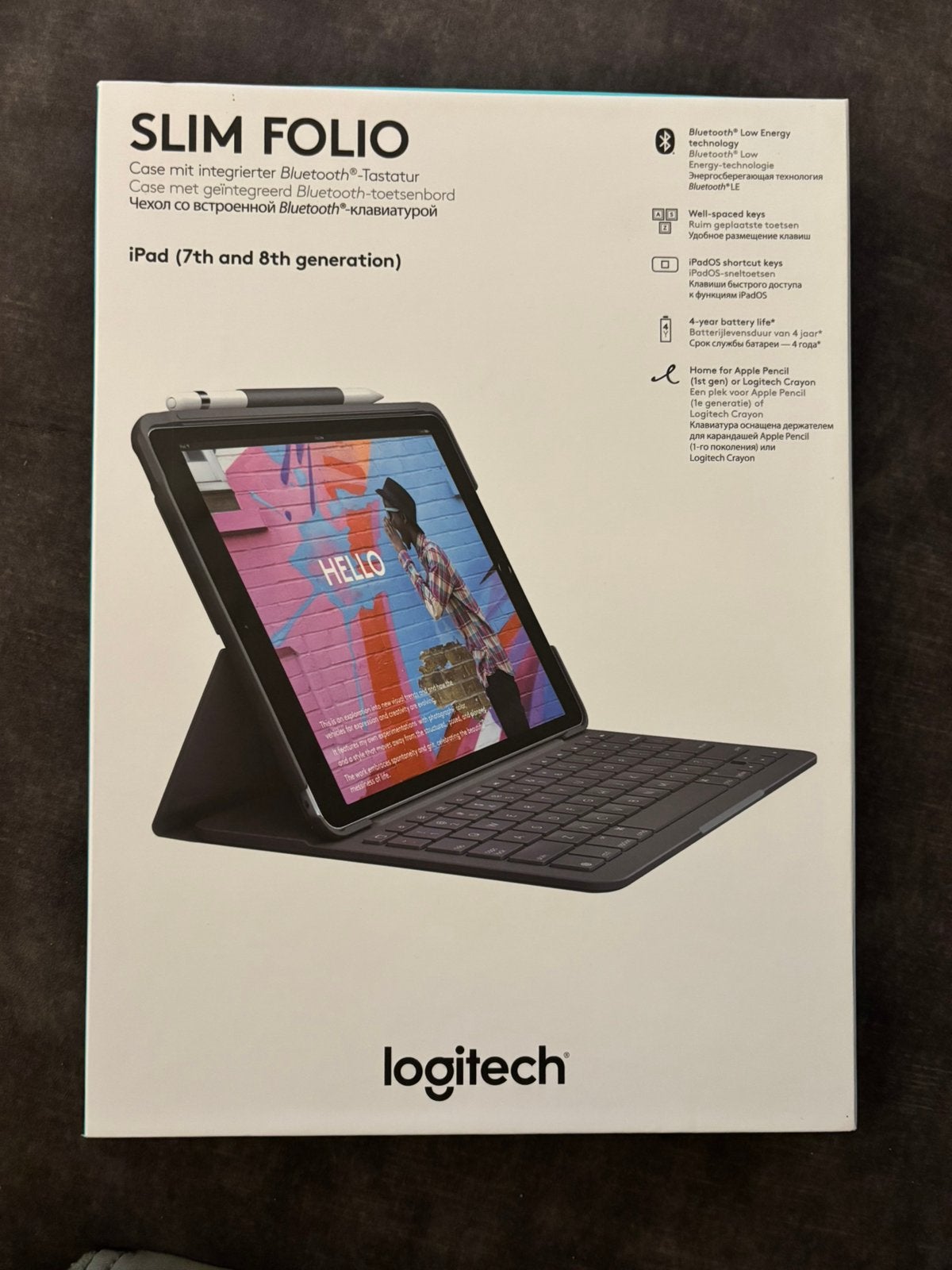 Ipad case (generatie 7 & 8) Slim Folio, Ophalen of Verzenden, Zo goed als nieuw, 10 inch, Bescherming voor- en achterkant