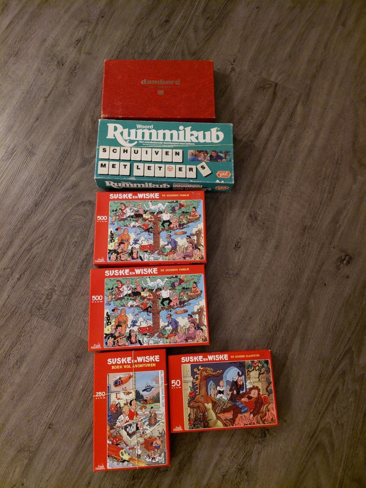 Bordspellen en puzzels: Rummikub, Dambord, Suske & Wiske, Een of twee spelers, Ophalen of Verzenden, Gebruikt, Diverse