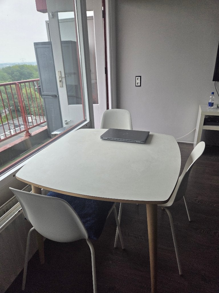 Eethoek met tafel en 4 stoelen, Ophalen, Gebruikt, 50 tot 100 cm, Vier personen