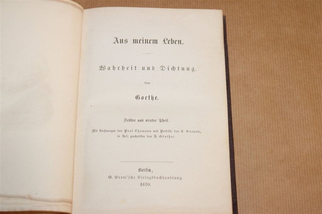 Aus Meinem Leben — Goethe Autobiografie [1870], Antiek en Kunst, Ophalen of Verzenden