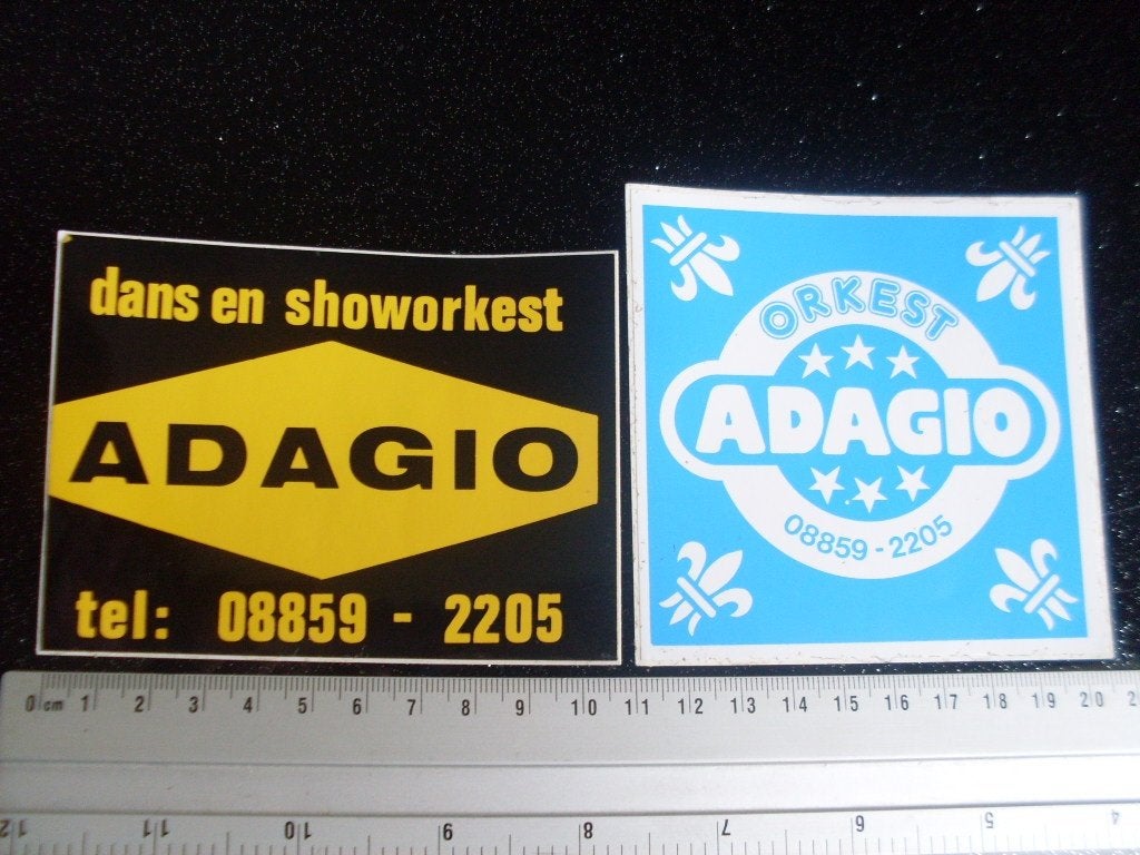 2x sticker orkest adagio dansorkest showorkest, Verzenden, Zo goed als nieuw, Bedrijf of Vereniging