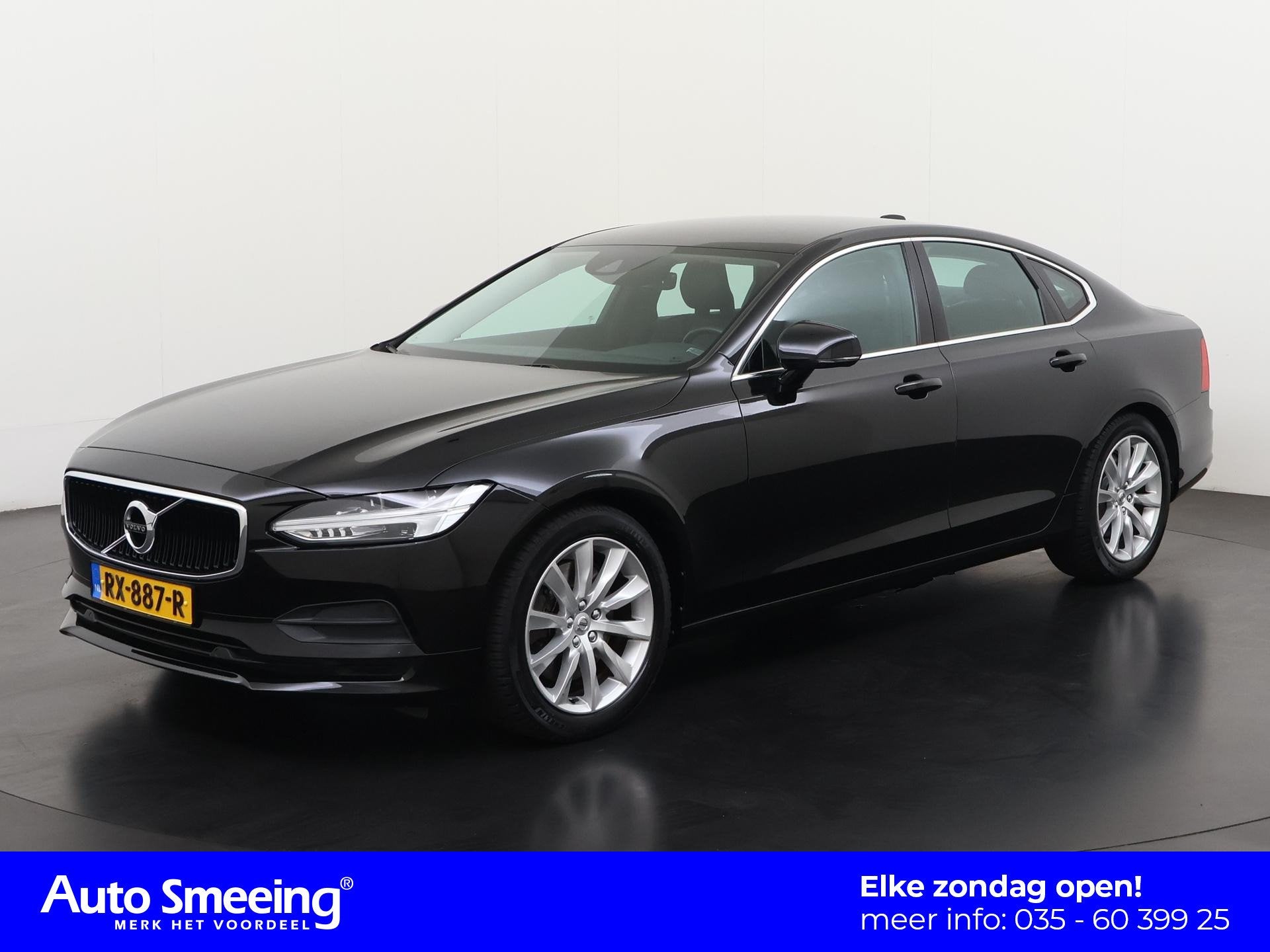 Volvo S90 2.0 T4 Momentum+ | Trekhaak | Leder | Carplay | St, Auto's, 12 maanden, 15 km/l, Euro 6, Zwart