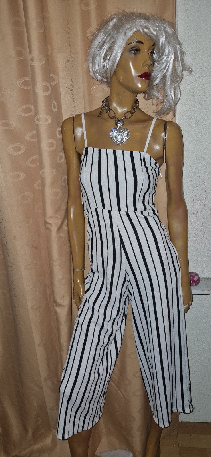 Pull&Bear gestreepte jumpsuit maat S, Kleding | Dames, Jumpsuits, Pull&Bear, Wit, Ophalen of Verzenden, Zo goed als nieuw