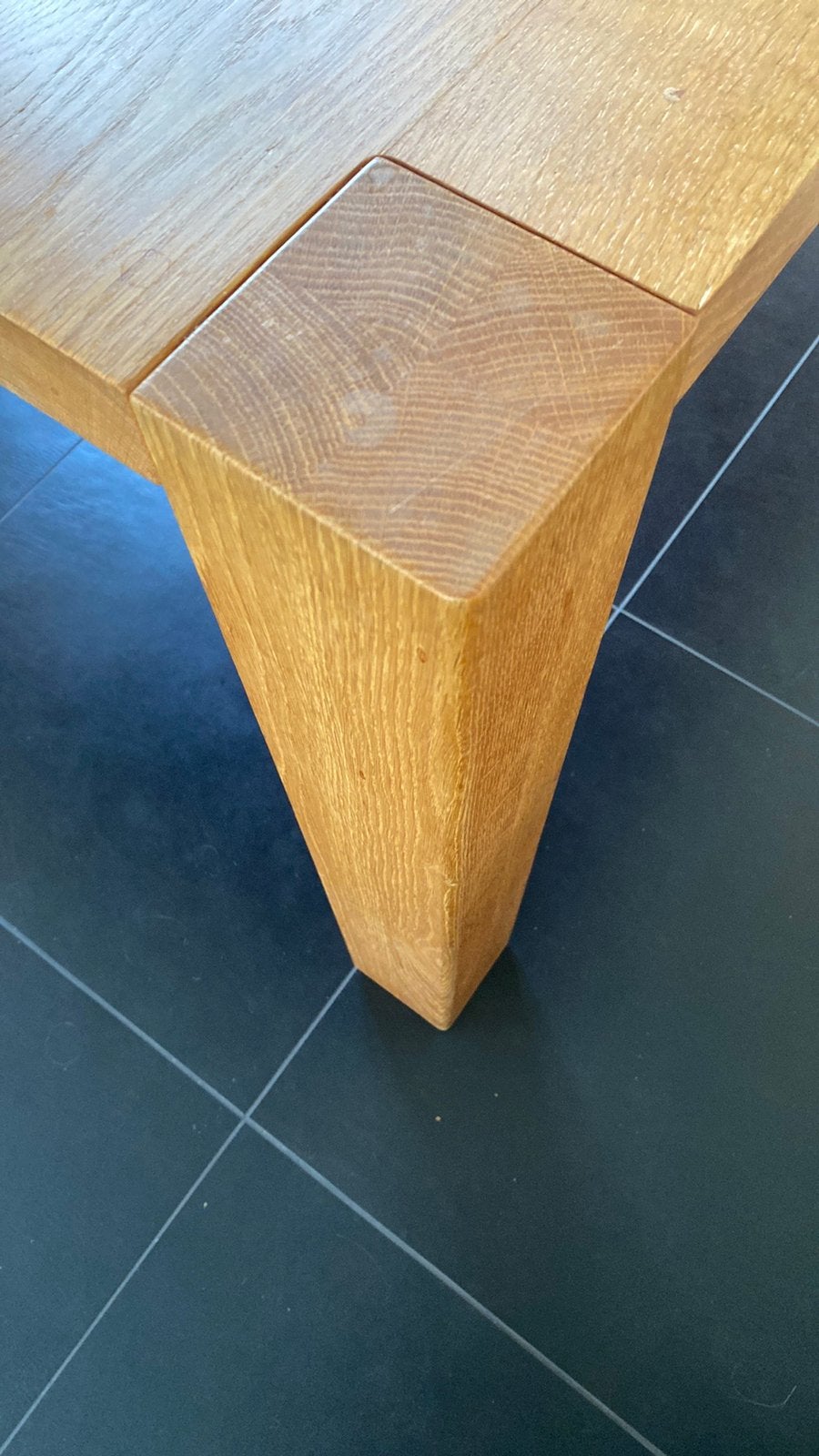 Eettafel rechthoekig 190 x 90, Ophalen, Gebruikt, Eikenhout, 50 tot 100 cm