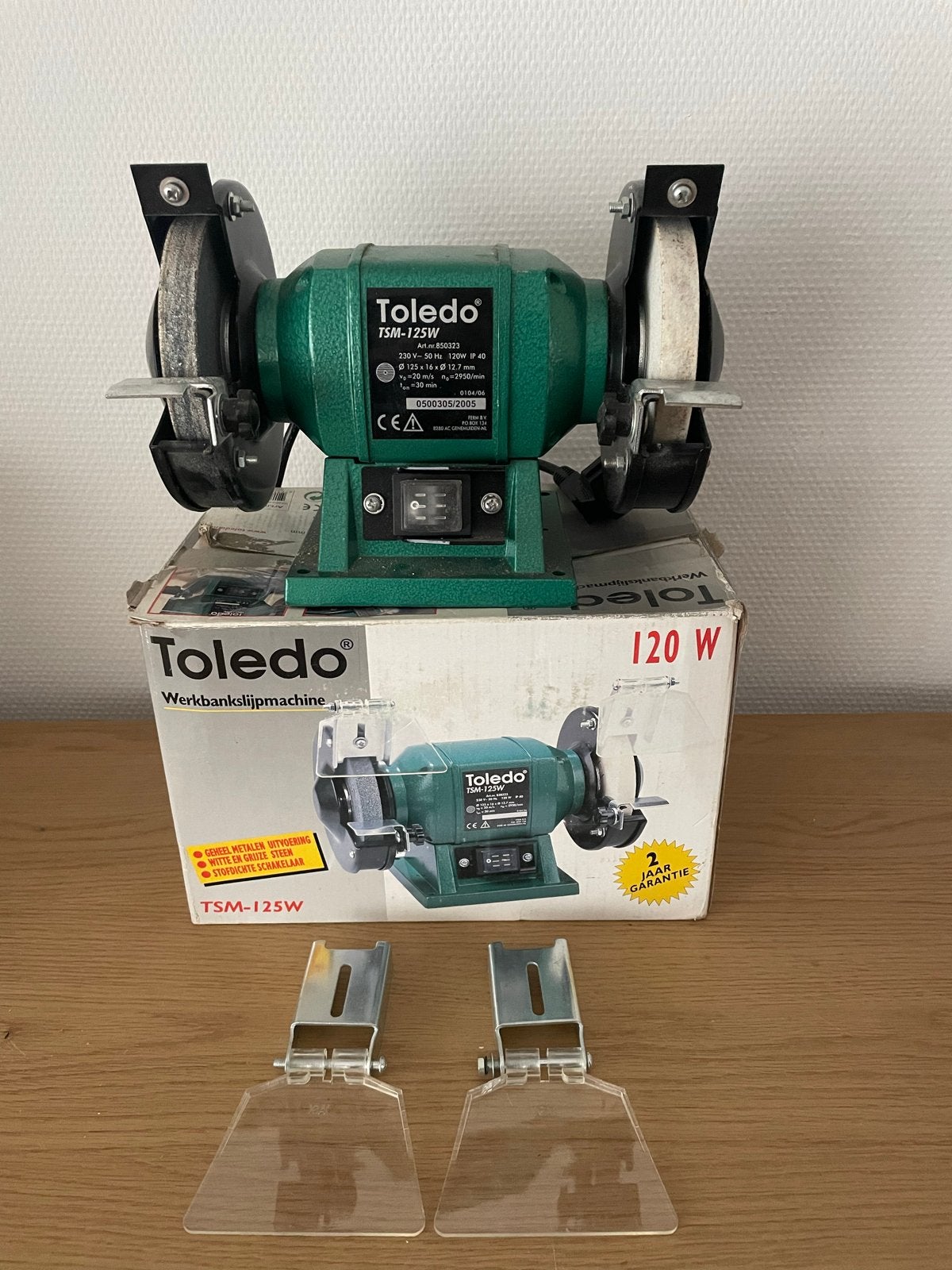 Toledo TSM-125W Werkbankslijpmachine, Doe-het-zelf en Verbouw, Gereedschap | Slijpmachines, Ophalen, Gebruikt, Minder dan 700 watt