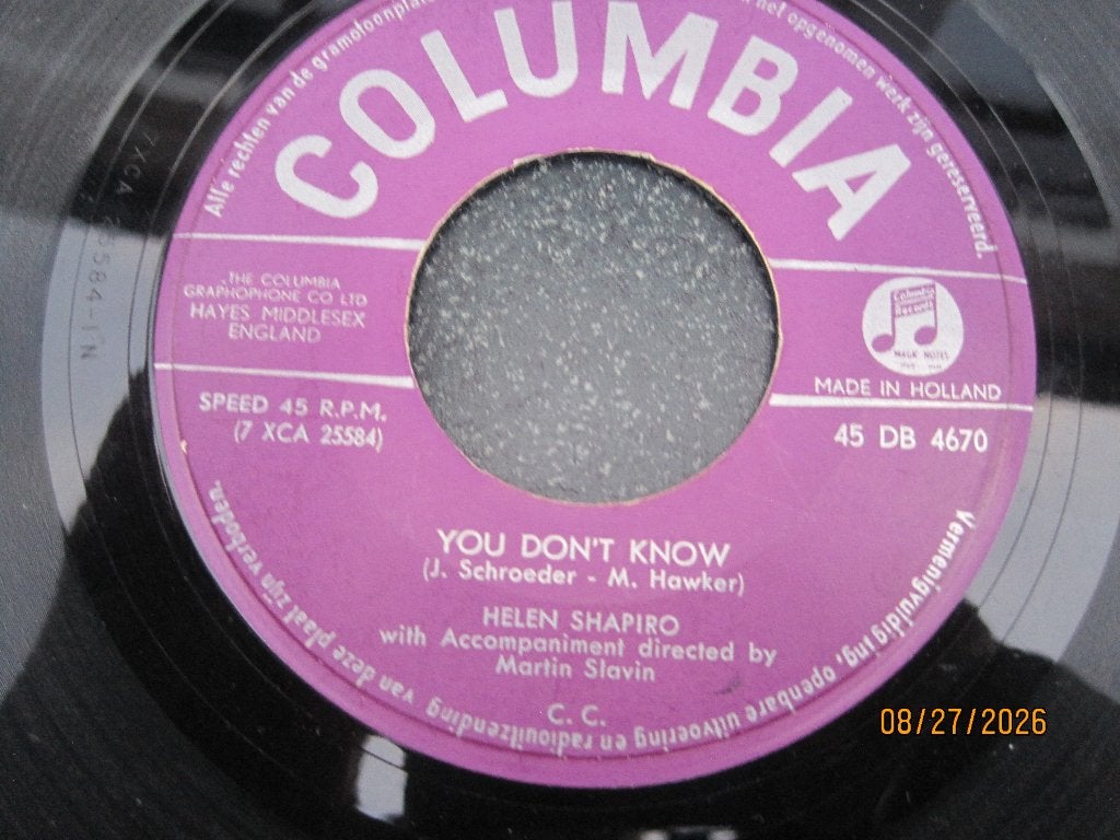 Helen Shapiro   -   You don't know, Originele persing, 7 inch, Ophalen of Verzenden, Zo goed als nieuw