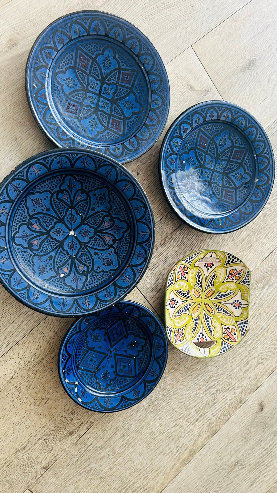 Set van 5 handgeschilderde Marokkaanse borden, Ophalen