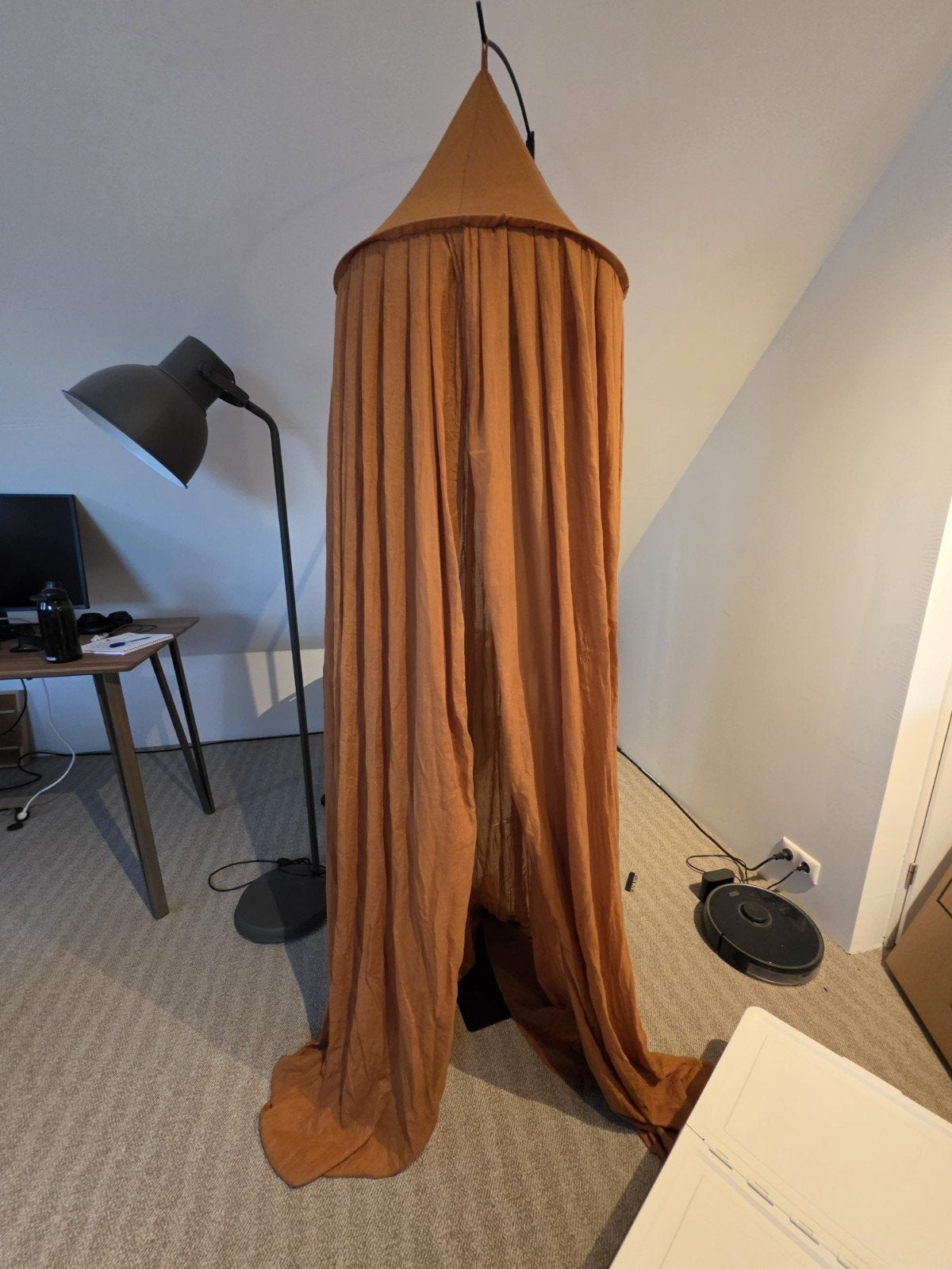 Mooie oranje/roest kleurige klamboe + standaard, Oranje, Overige merken, Zo goed als nieuw, Klamboe