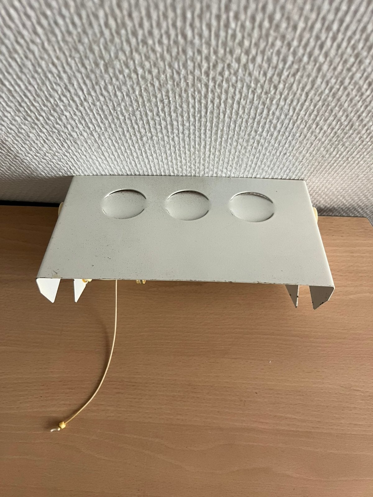 Metalen ANVIA Elco Lite Bedlampje - Jaren 60/70 + Trekkoord, Anvia, Gebruikt, Bedlamp, Met schakelaar