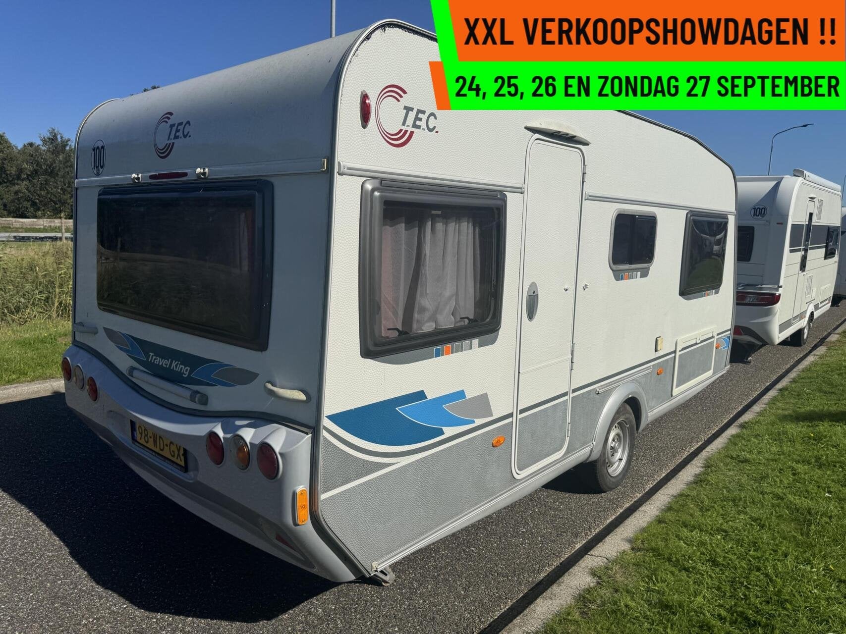 TEC TRAVEL KING 490 TE, ENKELE BEDDEN, DINETTE, VOORTENT, Caravans en Kamperen, Bedrijf, 6 tot 7 meter, Tot en met 4, 1000 - 1250 kg