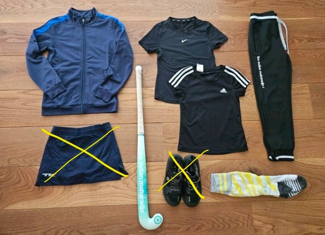 Complete hockey set voor meisje 7-8 jaar, Sport en Fitness, Hockey, Ophalen of Verzenden, Gebruikt, Kleding