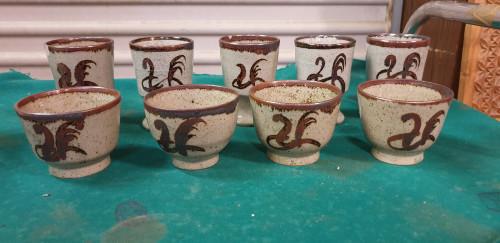 drinkbekers vintage 9 stuks, Verzamelen, Glas en Borrelglaasjes, Ophalen of Verzenden, 'T Olde Gre-j, Info@toldegrej.nl, Endepoelstraat 20f Didam